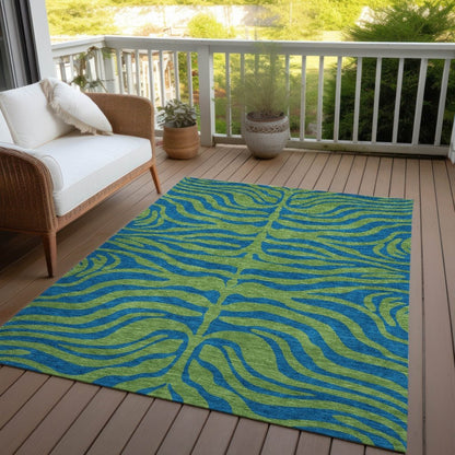 LOOMLAN Rugs Fernelle Green Washable Indoor-Outdoor Rug