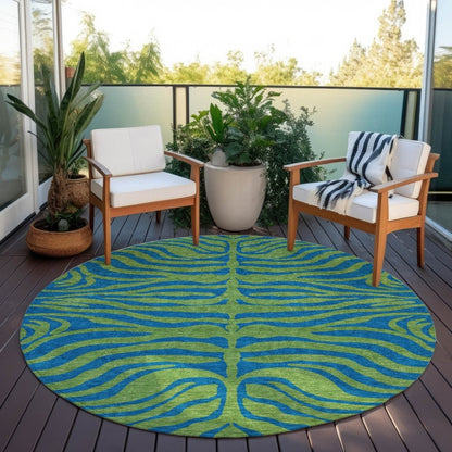 LOOMLAN Rugs Fernelle Green Washable Indoor-Outdoor Rug