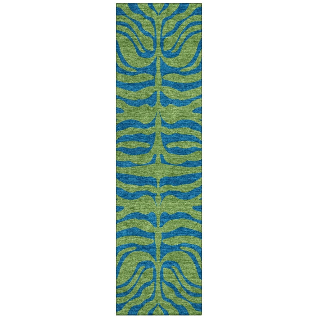 LOOMLAN Rugs Fernelle Green Washable Indoor-Outdoor Rug