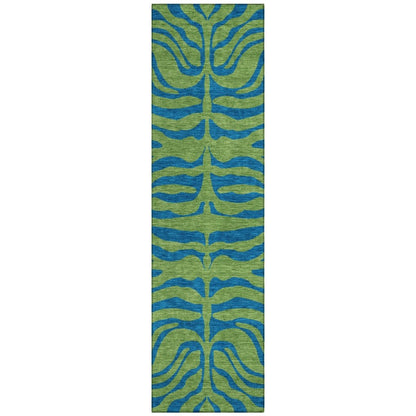 LOOMLAN Rugs Fernelle Green Washable Indoor-Outdoor Rug
