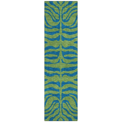 LOOMLAN Rugs Fernelle Green Washable Indoor-Outdoor Rug