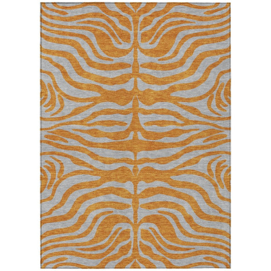 LOOMLAN Rugs Fernelle Orange Washable Indoor-Outdoor Rug