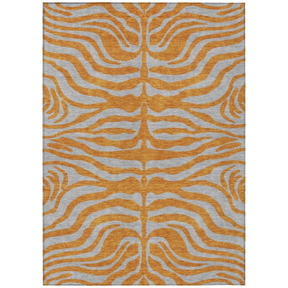 LOOMLAN Rugs Fernelle Orange Washable Indoor-Outdoor Rug