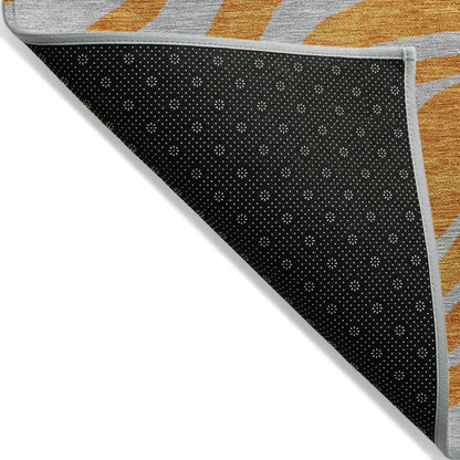 LOOMLAN Rugs Fernelle Orange Washable Indoor-Outdoor Rug