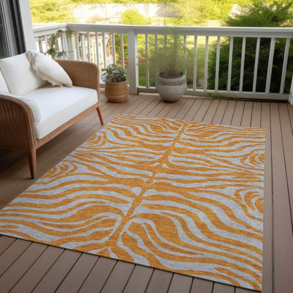 LOOMLAN Rugs Fernelle Orange Washable Indoor-Outdoor Rug