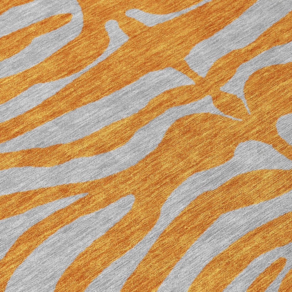 LOOMLAN Rugs Fernelle Orange Washable Indoor-Outdoor Rug