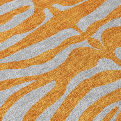 LOOMLAN Rugs Fernelle Orange Washable Indoor-Outdoor Rug
