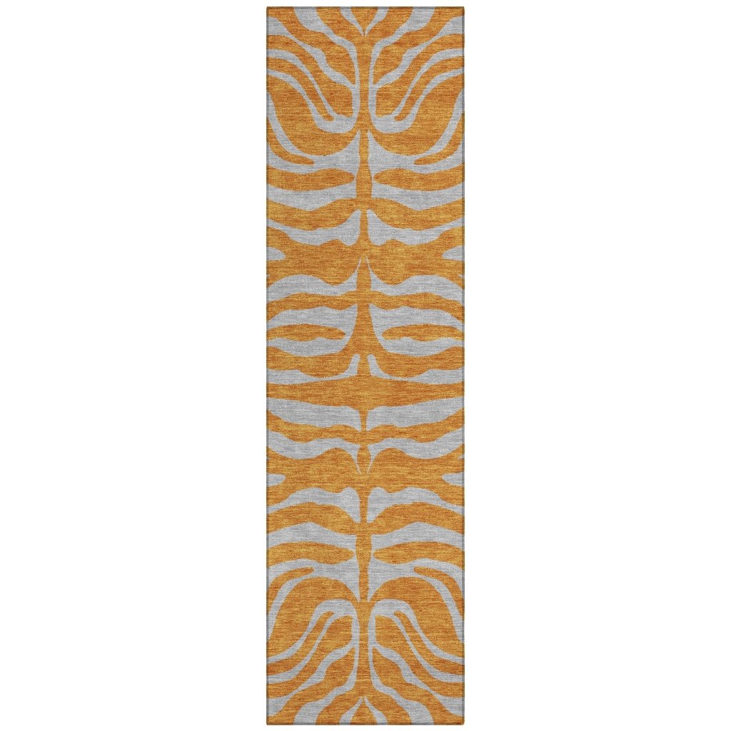 LOOMLAN Rugs Fernelle Orange Washable Indoor-Outdoor Rug