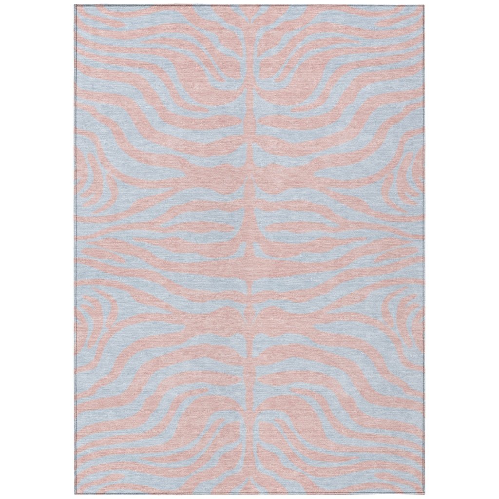 LOOMLAN Rugs Fernelle Pink Washable Indoor-Outdoor Rug