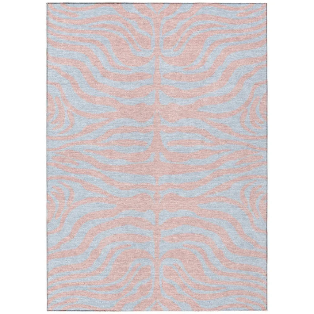 LOOMLAN Rugs Fernelle Pink Washable Indoor-Outdoor Rug