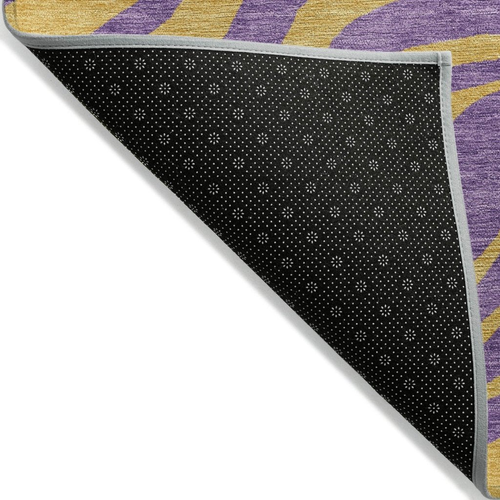 LOOMLAN Rugs Fernelle Purple Washable Indoor-Outdoor Rug