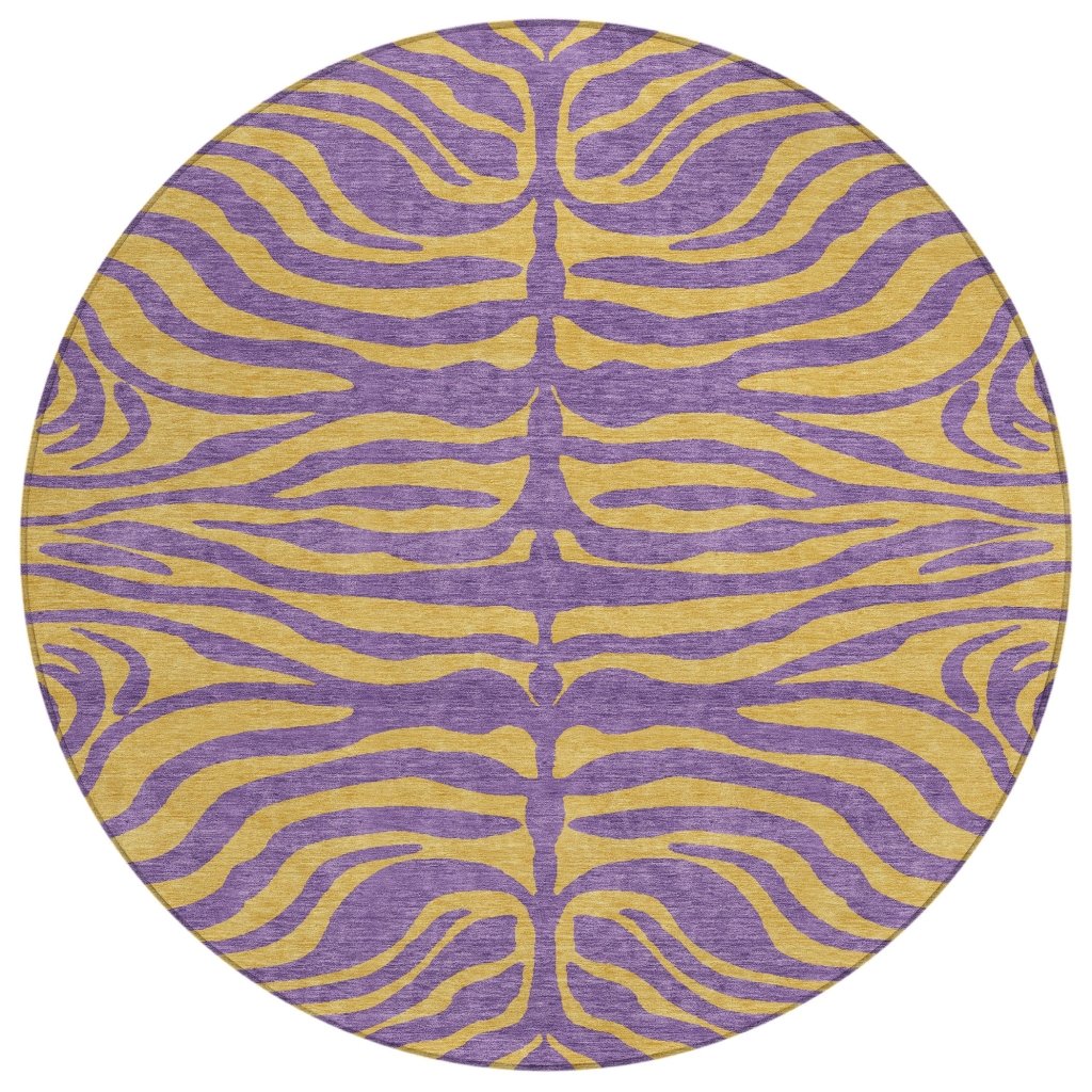 LOOMLAN Rugs Fernelle Purple Washable Indoor-Outdoor Rug