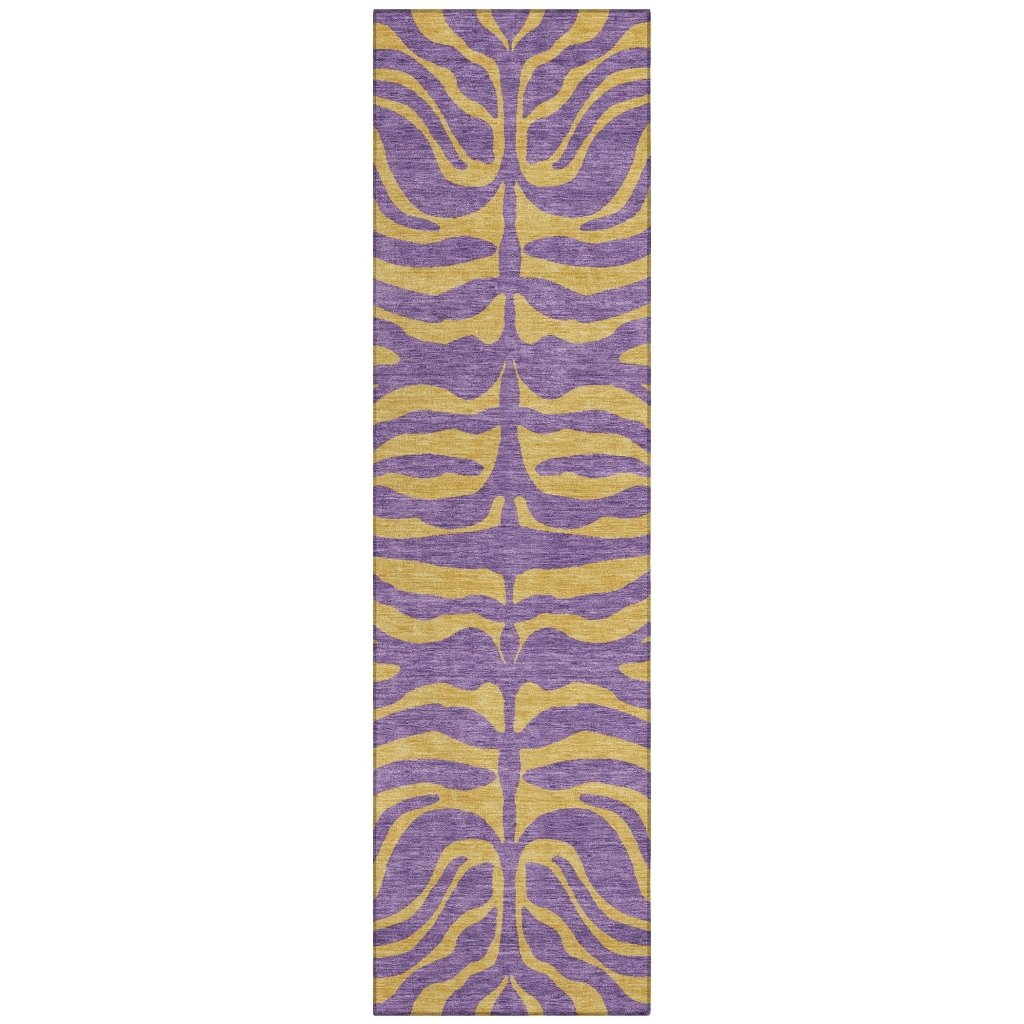 LOOMLAN Rugs Fernelle Purple Washable Indoor-Outdoor Rug