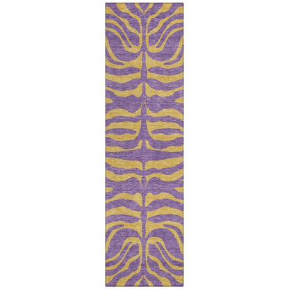 LOOMLAN Rugs Fernelle Purple Washable Indoor-Outdoor Rug
