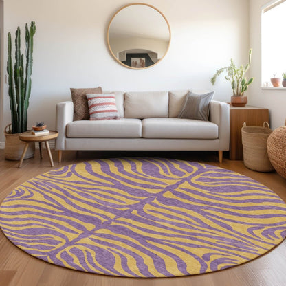 LOOMLAN Rugs Fernelle Purple Washable Indoor-Outdoor Rug