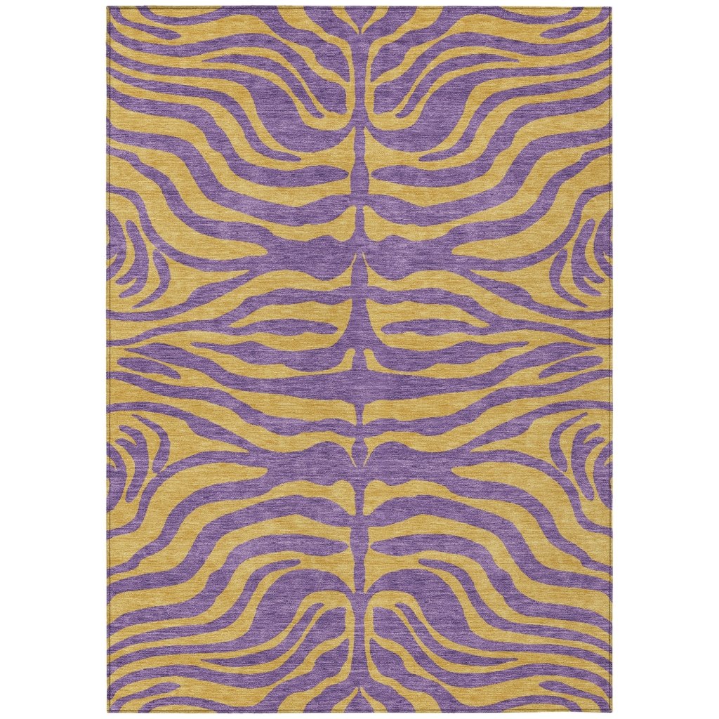 LOOMLAN Rugs Fernelle Purple Washable Indoor-Outdoor Rug