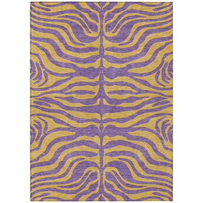 LOOMLAN Rugs Fernelle Purple Washable Indoor-Outdoor Rug