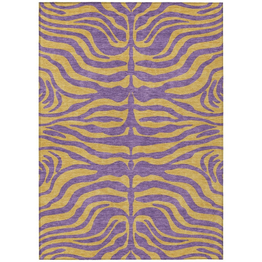 LOOMLAN Rugs Fernelle Purple Washable Indoor-Outdoor Rug