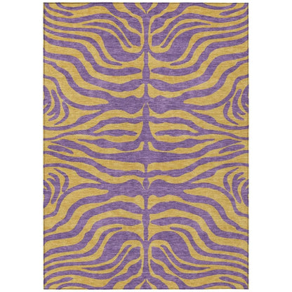 LOOMLAN Rugs Fernelle Purple Washable Indoor-Outdoor Rug