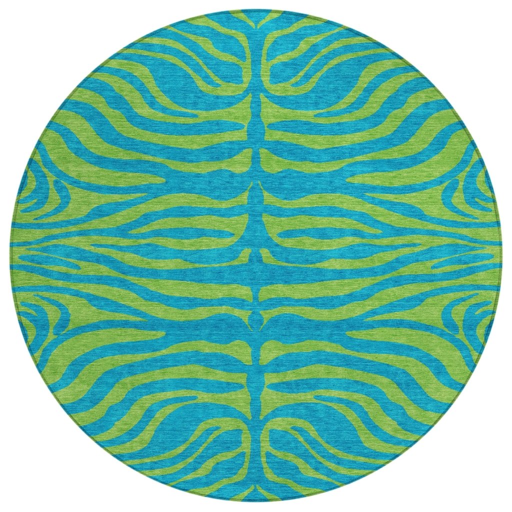 LOOMLAN Rugs Fernelle Teal Washable Indoor-Outdoor Rug