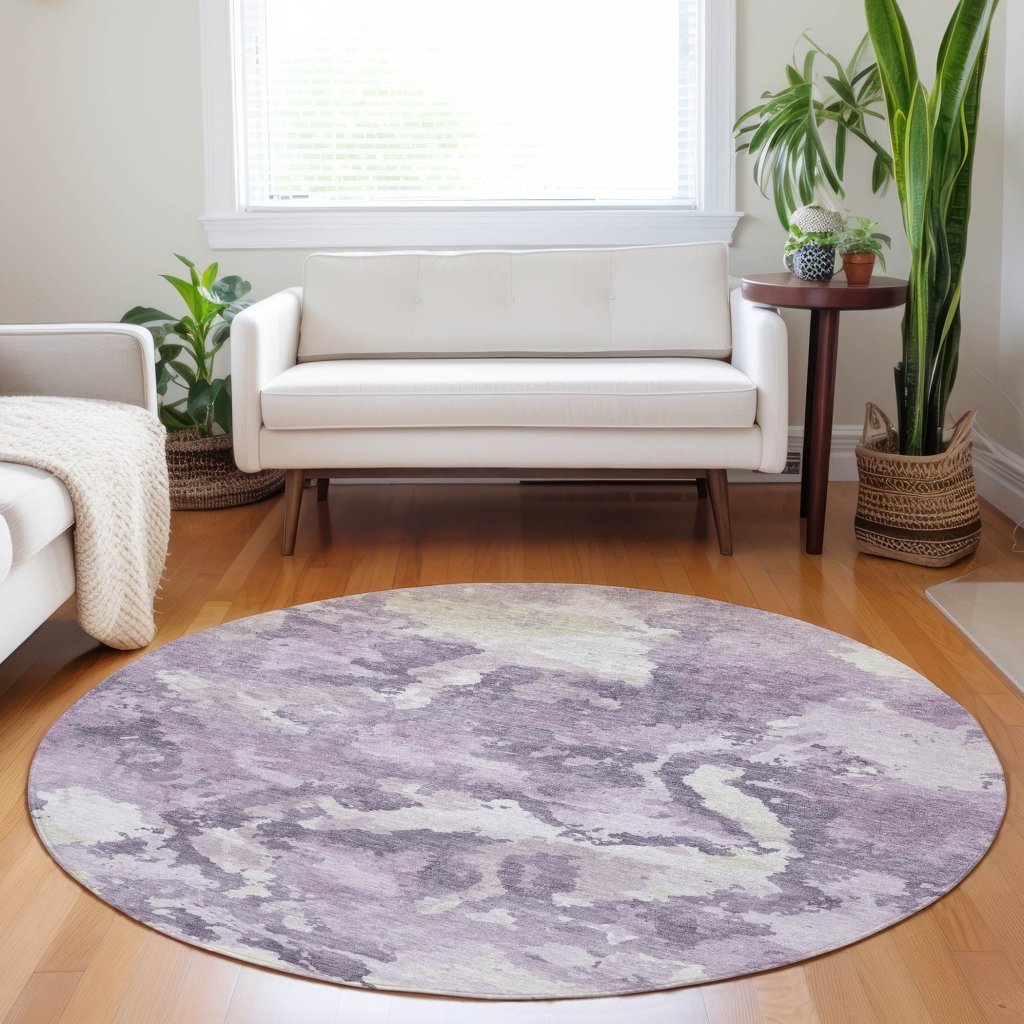 LOOMLAN Rugs Ferren Purple Washable Indoor-Outdoor Rug