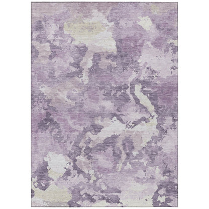 LOOMLAN Rugs Ferren Purple Washable Indoor-Outdoor Rug