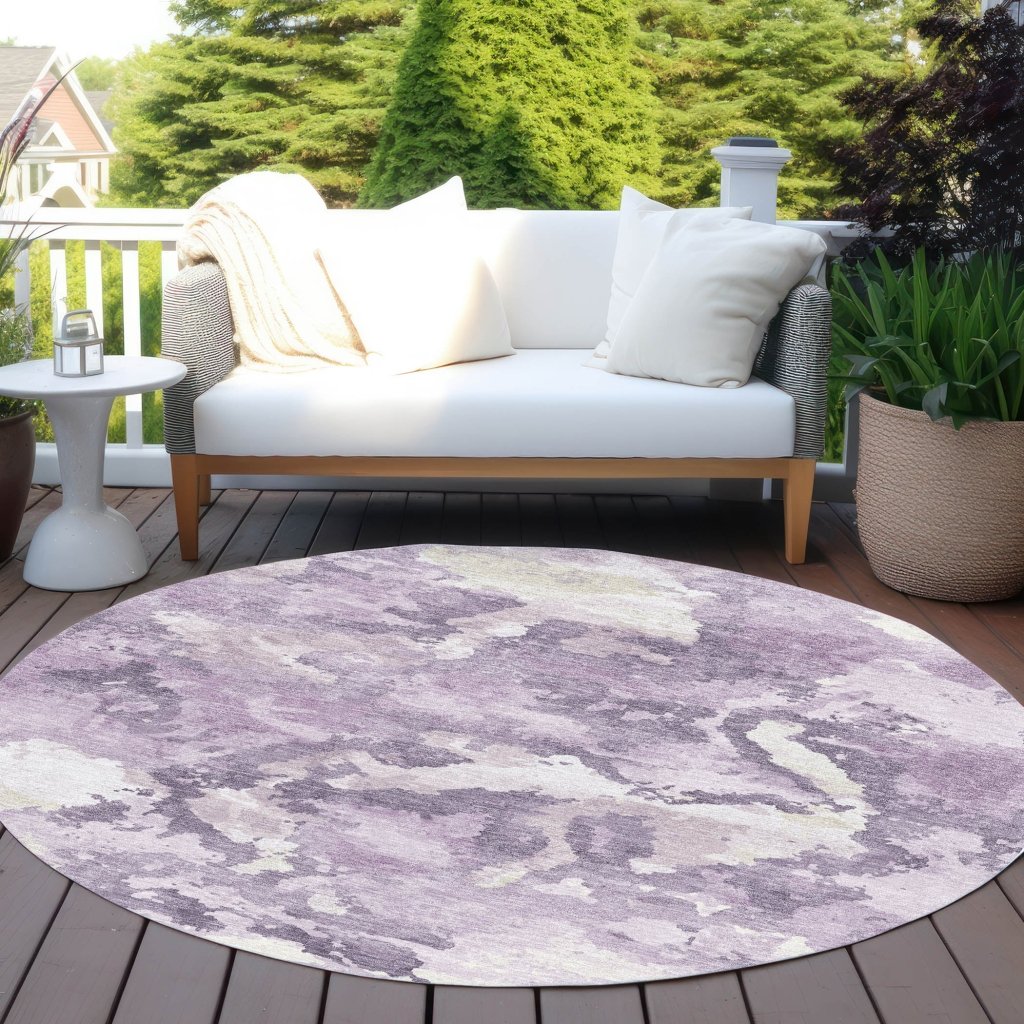 LOOMLAN Rugs Ferren Purple Washable Indoor-Outdoor Rug