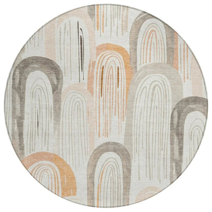 LOOMLAN Rugs Feylinne Ivory Washable Indoor-Outdoor Rug