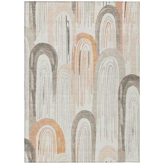 LOOMLAN Rugs Feylinne Ivory Washable Indoor-Outdoor Rug
