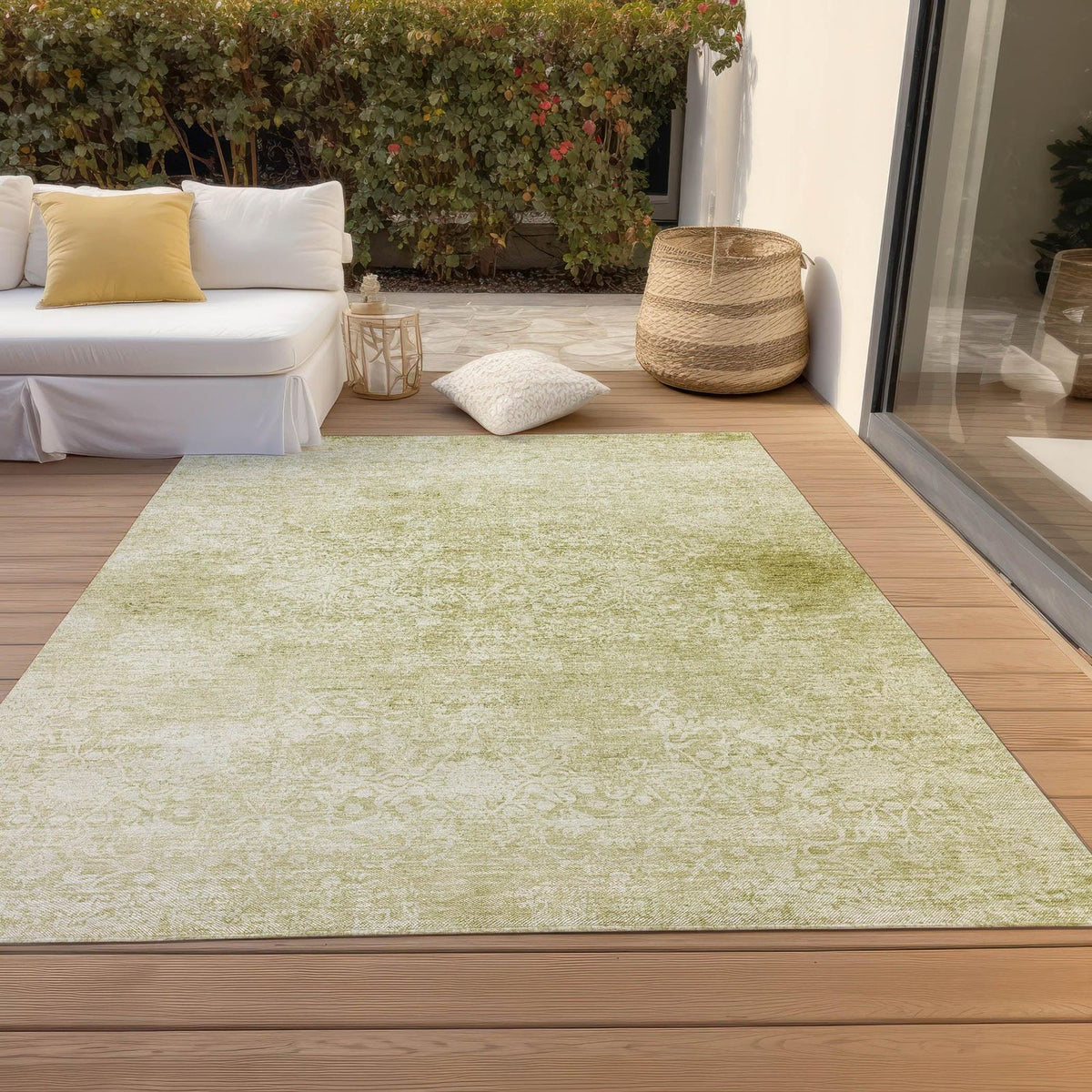 Kaelas Gold Washable Indoor-Outdoor Rug -- gold