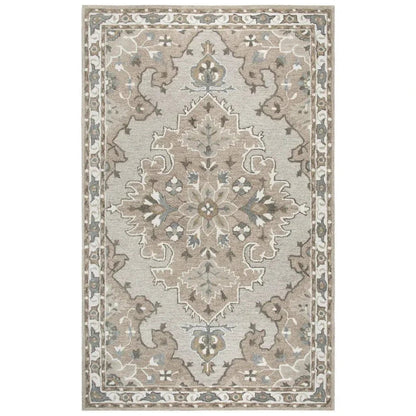 Awad Central Medallion Tan Large Area Rugs
