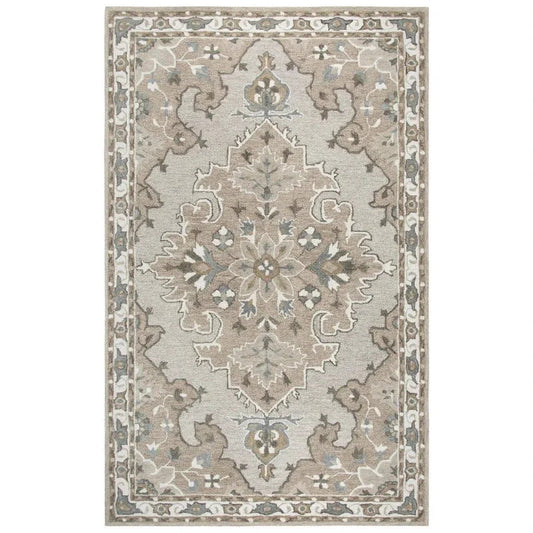 LOOMLAN Awad Central Medallion Tan Large Area Rugs