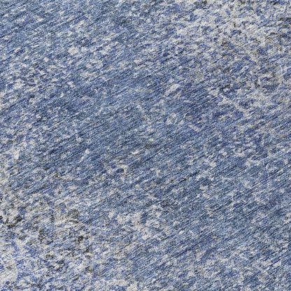 Vintage Blue Washable Indoor-Outdoor Rug