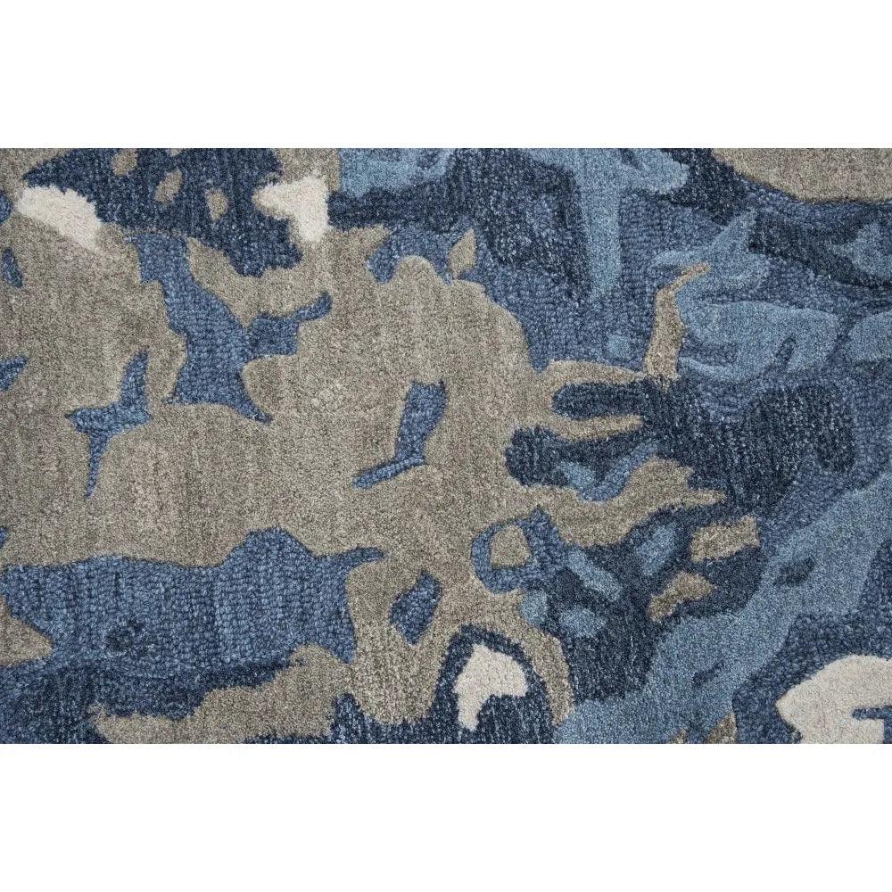 Canu Abstract Blue Large Area Rugs For Living Room - LOOMLAN - LOOMLAN - Area Rugs