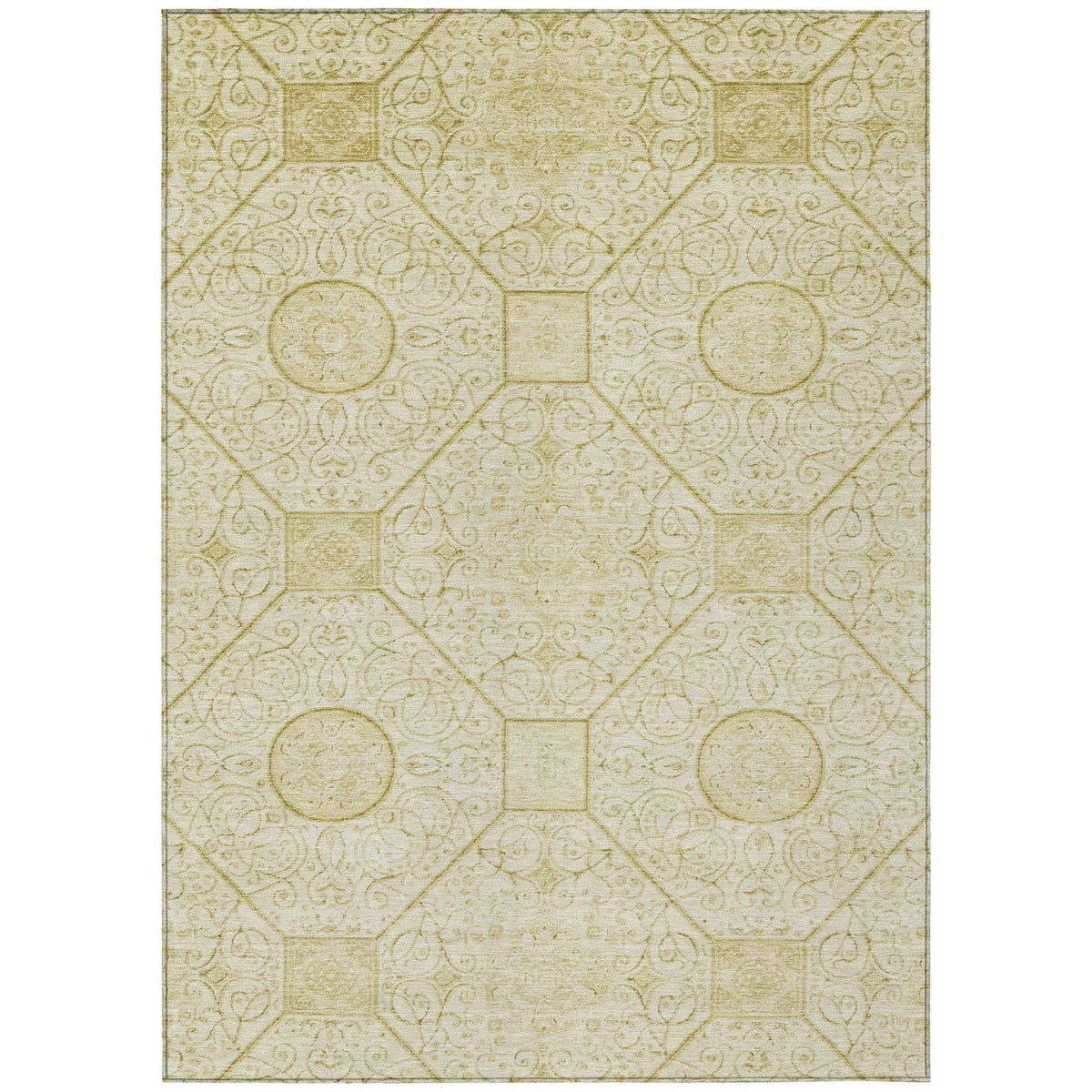Iriora Gold Washable Indoor-Outdoor Rug