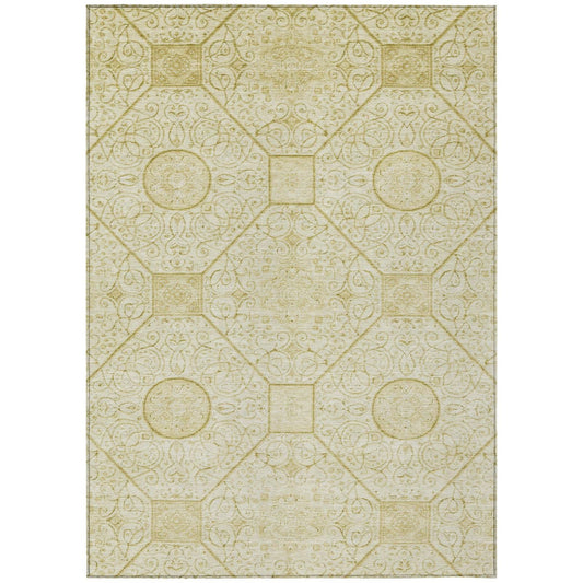 Iriora Gold Washable Indoor-Outdoor Rug