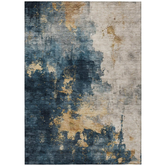 LOOMLAN Rugs Fibra Blue Washable Indoor-Outdoor Rug