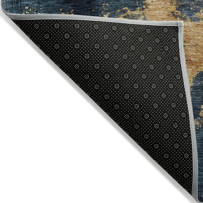 LOOMLAN Rugs Fibra Blue Washable Indoor-Outdoor Rug