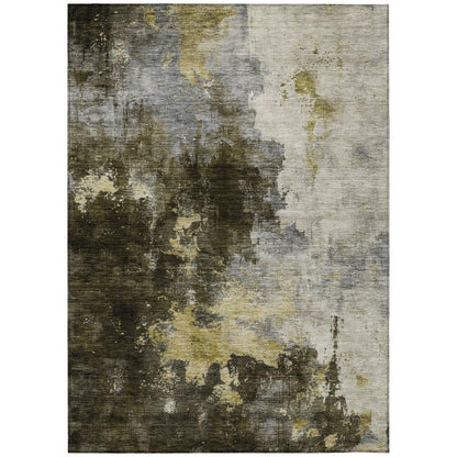 LOOMLAN Rugs Fibra Brown Washable Indoor-Outdoor Rug