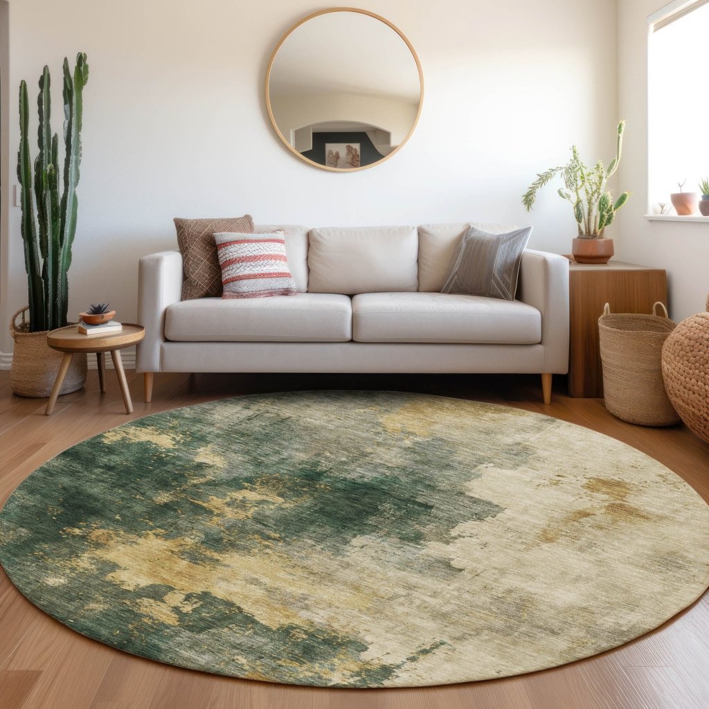 LOOMLAN Rugs Fibra Green Washable Indoor-Outdoor Rug