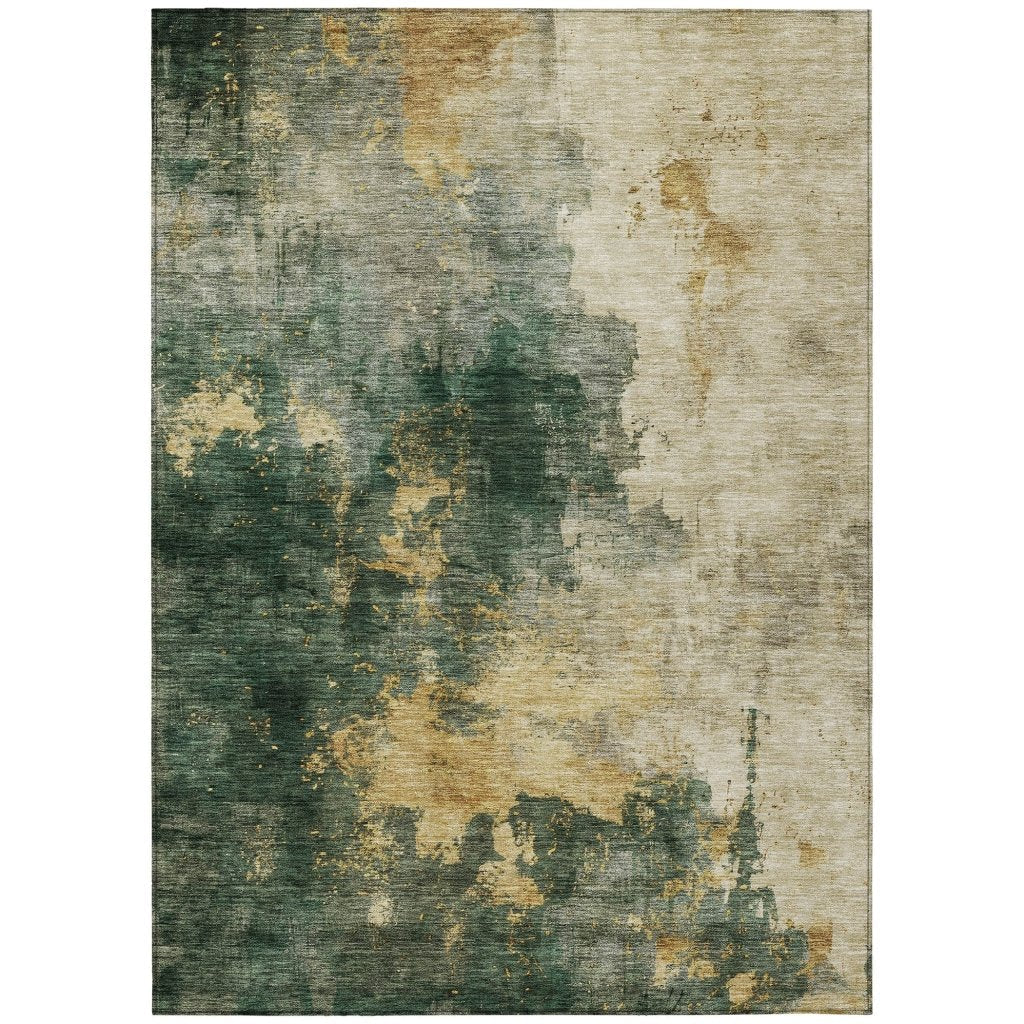 LOOMLAN Rugs Fibra Green Washable Indoor-Outdoor Rug