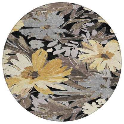 LOOMLAN Rugs Fibrosa Black Washable Indoor-Outdoor Rug