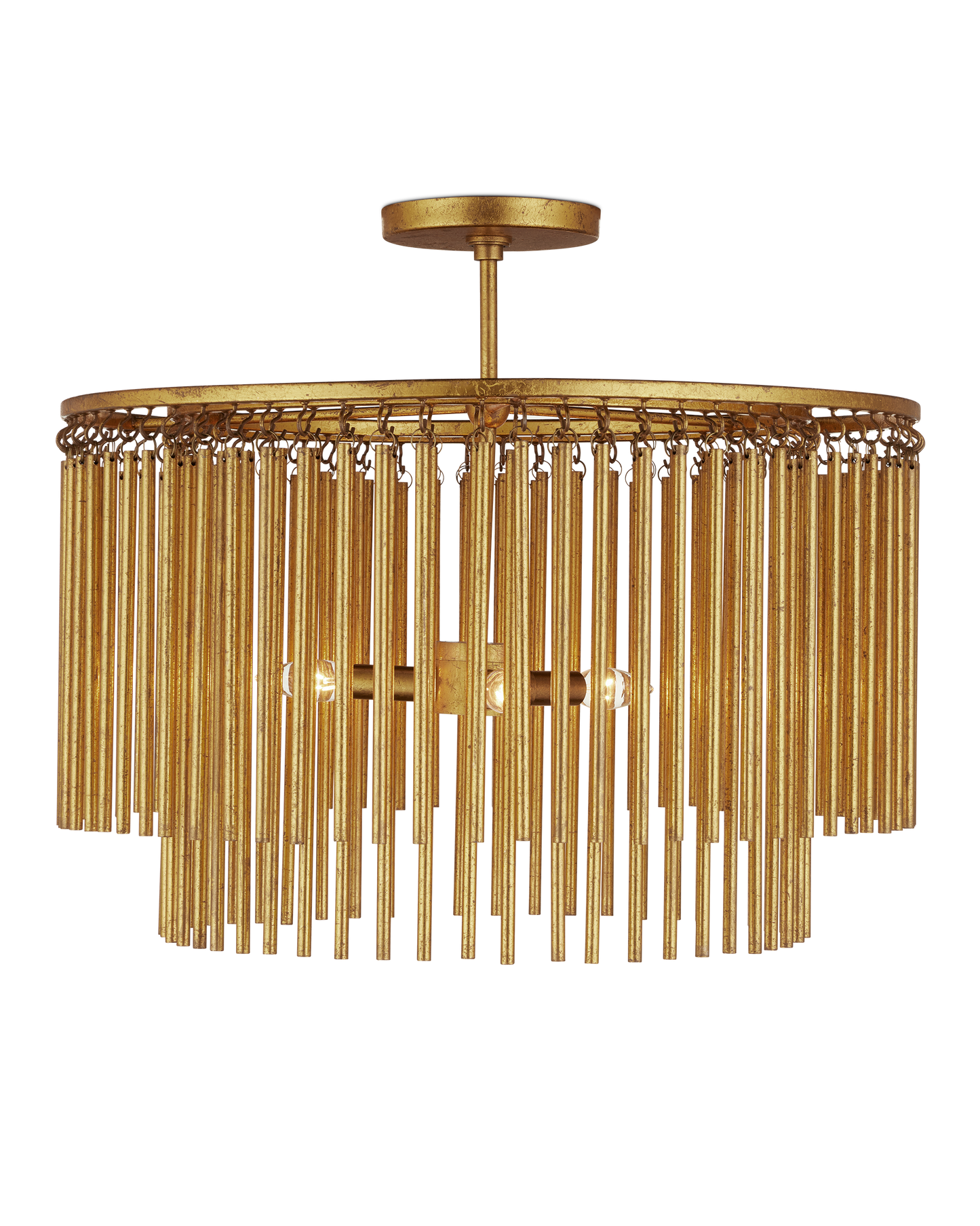 Mantra Iron and Brass Gold Semi-Flush Mount