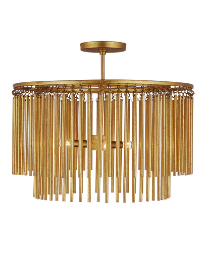 Mantra Iron and Brass Gold Semi-Flush Mount