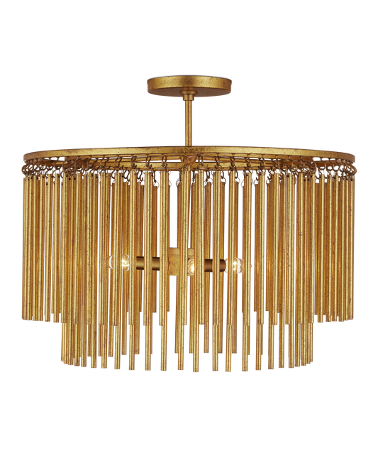 Mantra Iron and Brass Gold Semi-Flush Mount