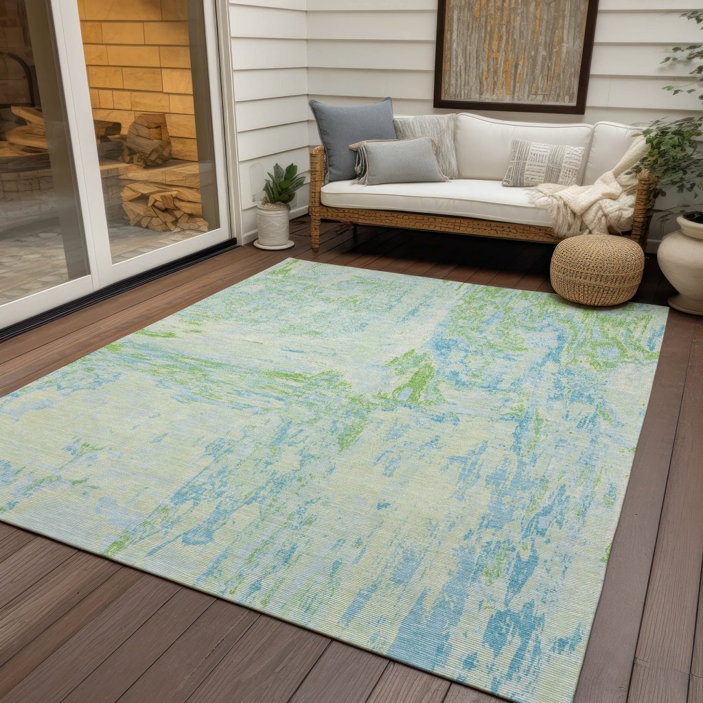 LOOMLAN Rugs Floraé Green Washable Indoor-Outdoor Rug