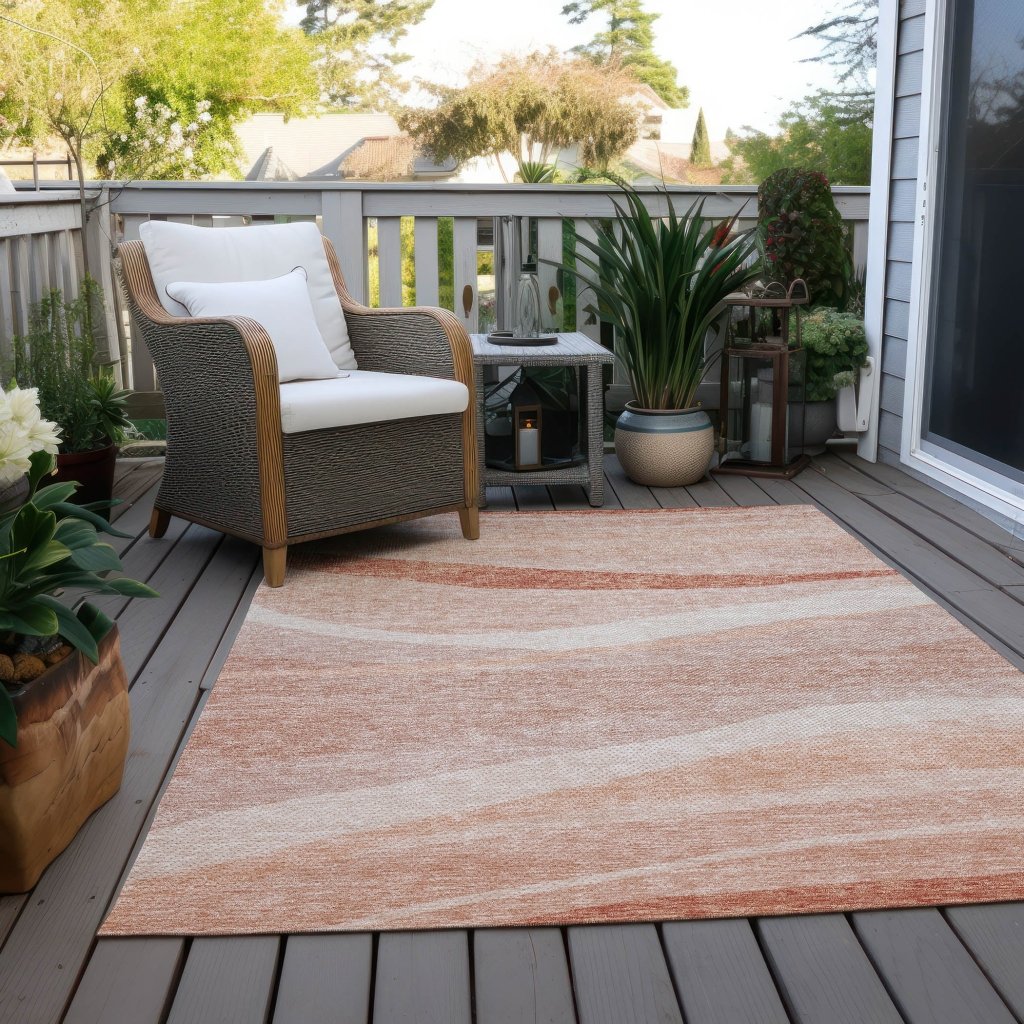 LOOMLAN Rugs Florence Orange Washable Indoor-Outdoor Rug