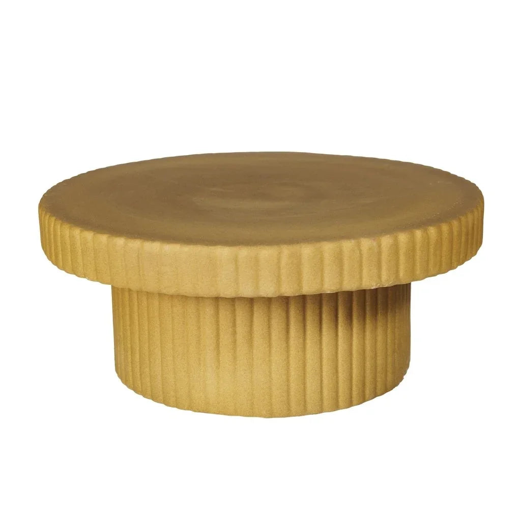 Flute Ceramic Glazed Patio Coffee Table