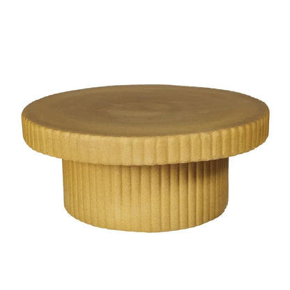 Flute Ceramic Glazed Patio Coffee Table