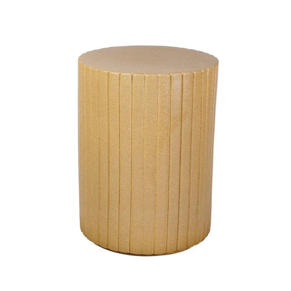 Flute Ceramic Round Patio Accent Table